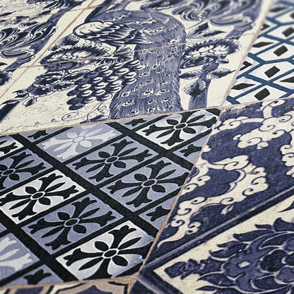 Delft Heritage - Moroccan Wallpaper - Blue/Beige