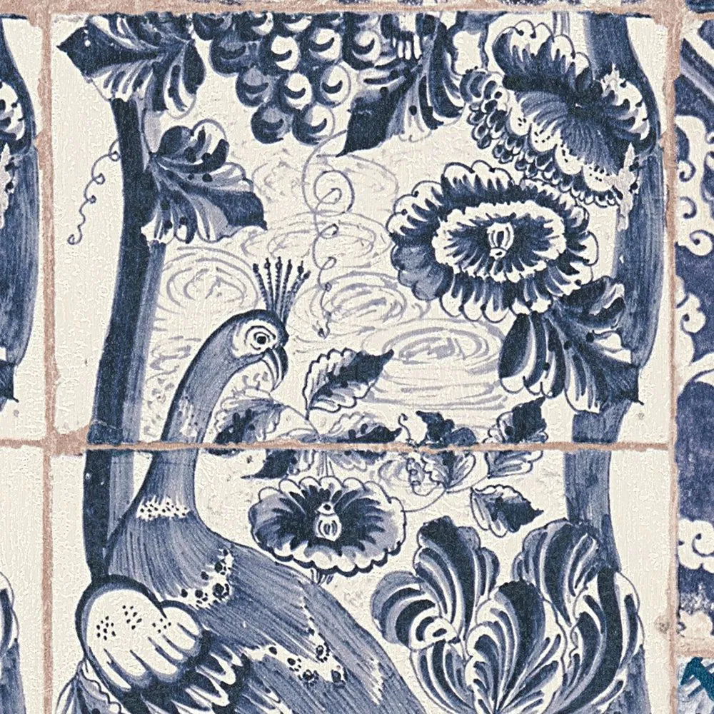 Delft Heritage - Moroccan Wallpaper - Blue/Beige