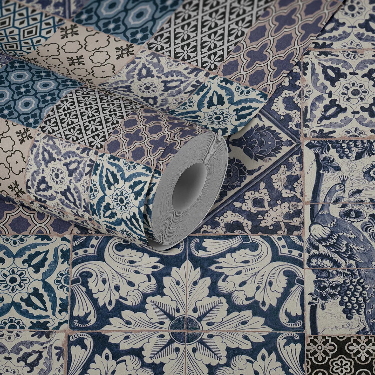 Delft Heritage - Moroccan Wallpaper - Blue/Beige