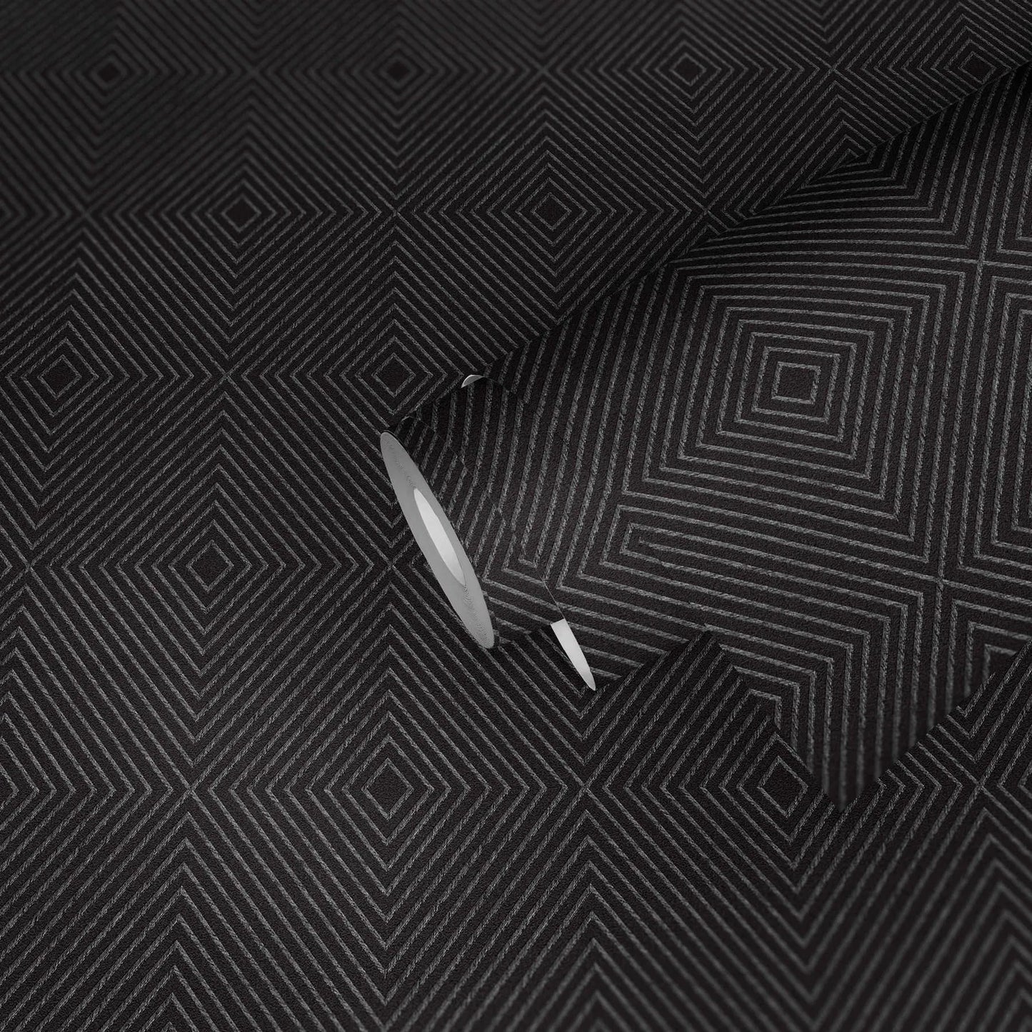 Metropolitan Grid - Abstract Vinyl Wallpaper - Black - Discontinuing