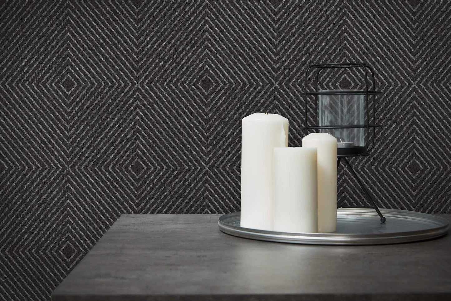 Metropolitan Grid - Abstract Vinyl Wallpaper - Black - Discontinuing