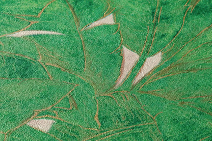 Tropical Escape - Metallic Wallpaper - Green/Beige