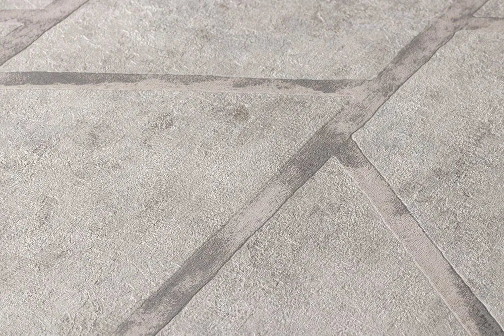 Geo Concrete Wallpaper - Grey Metallic - Discontinuing