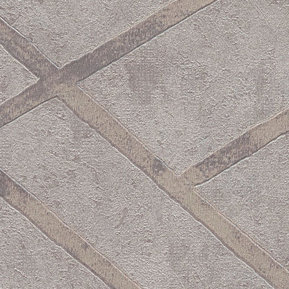 Geo Concrete Wallpaper - Grey Metallic - Discontinuing
