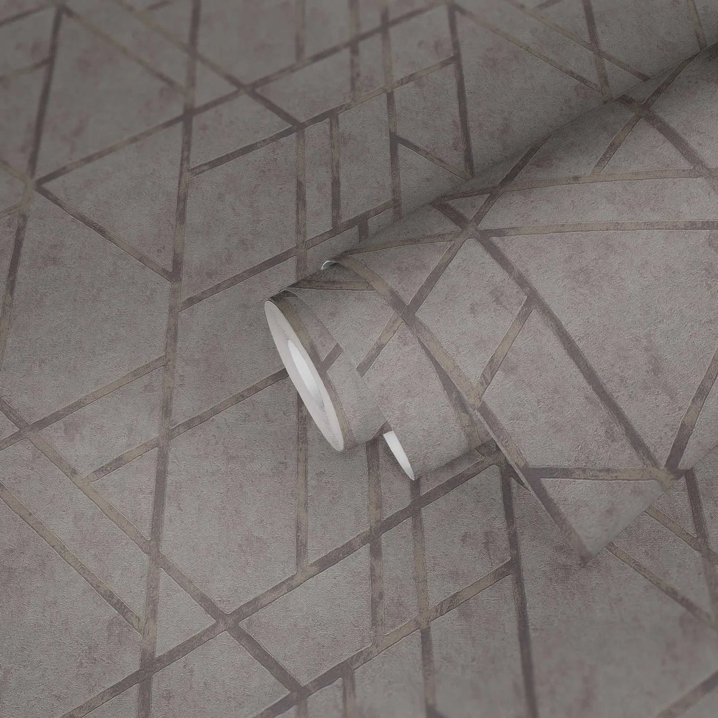 Geo Concrete Wallpaper - Grey Metallic - Discontinuing