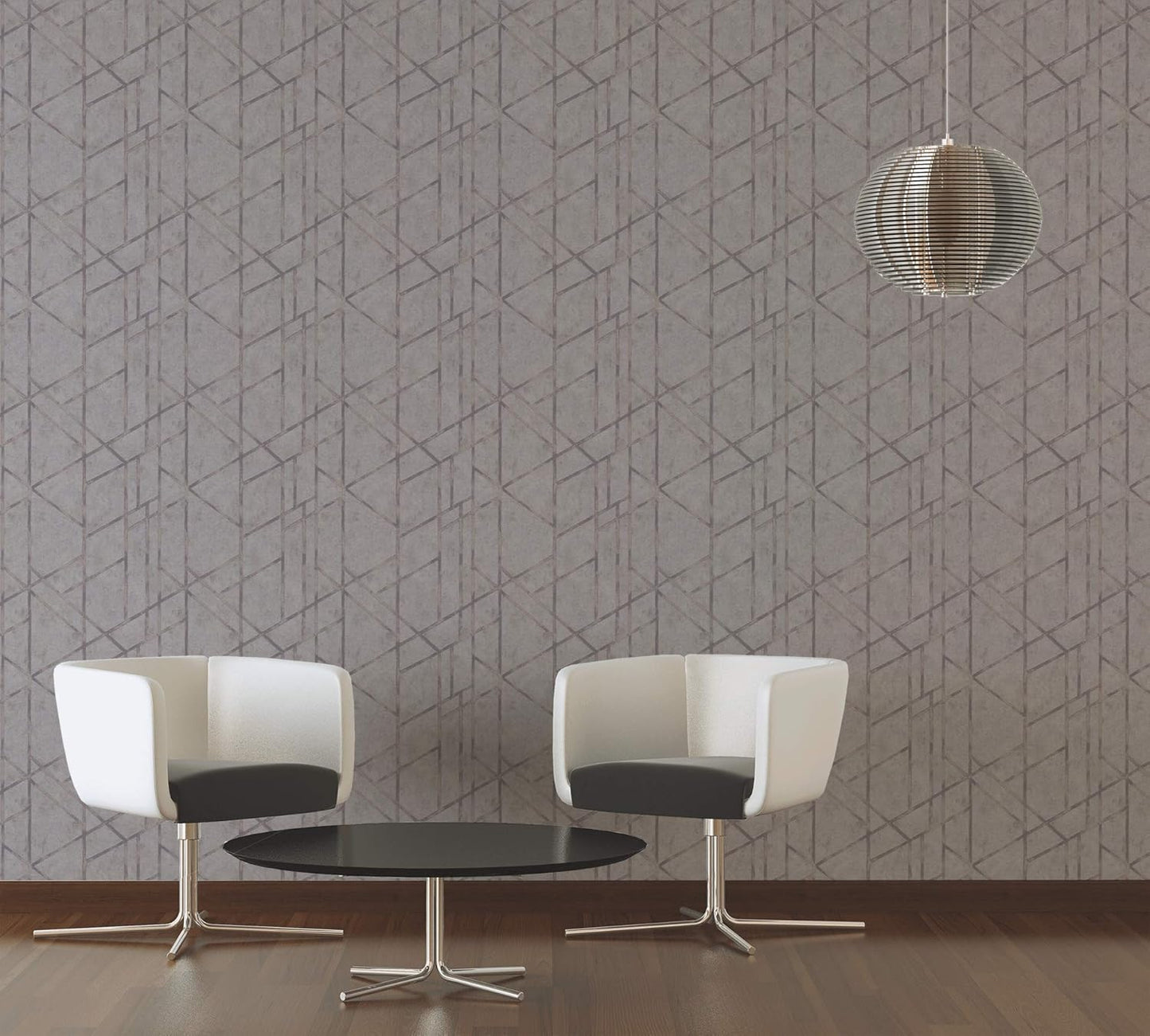 Geo Concrete Wallpaper - Grey Metallic - Discontinuing