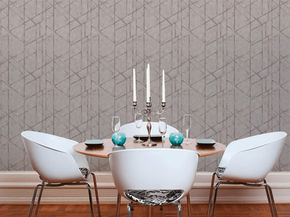 Geo Concrete Wallpaper - Grey Metallic - Discontinuing