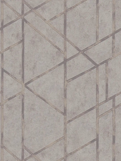 Geo Concrete Wallpaper - Grey Metallic - Discontinuing