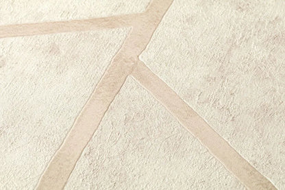 Geo Concrete Wallpaper - Cream Metallic