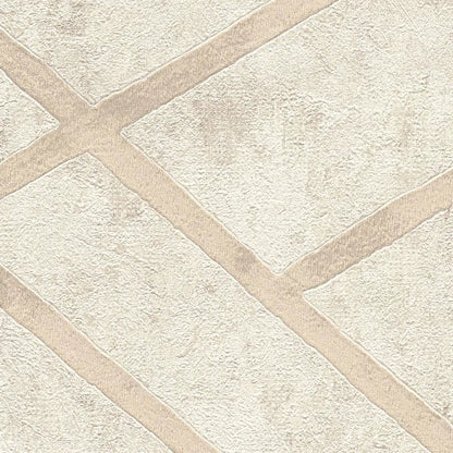Geo Concrete Wallpaper - Cream Metallic