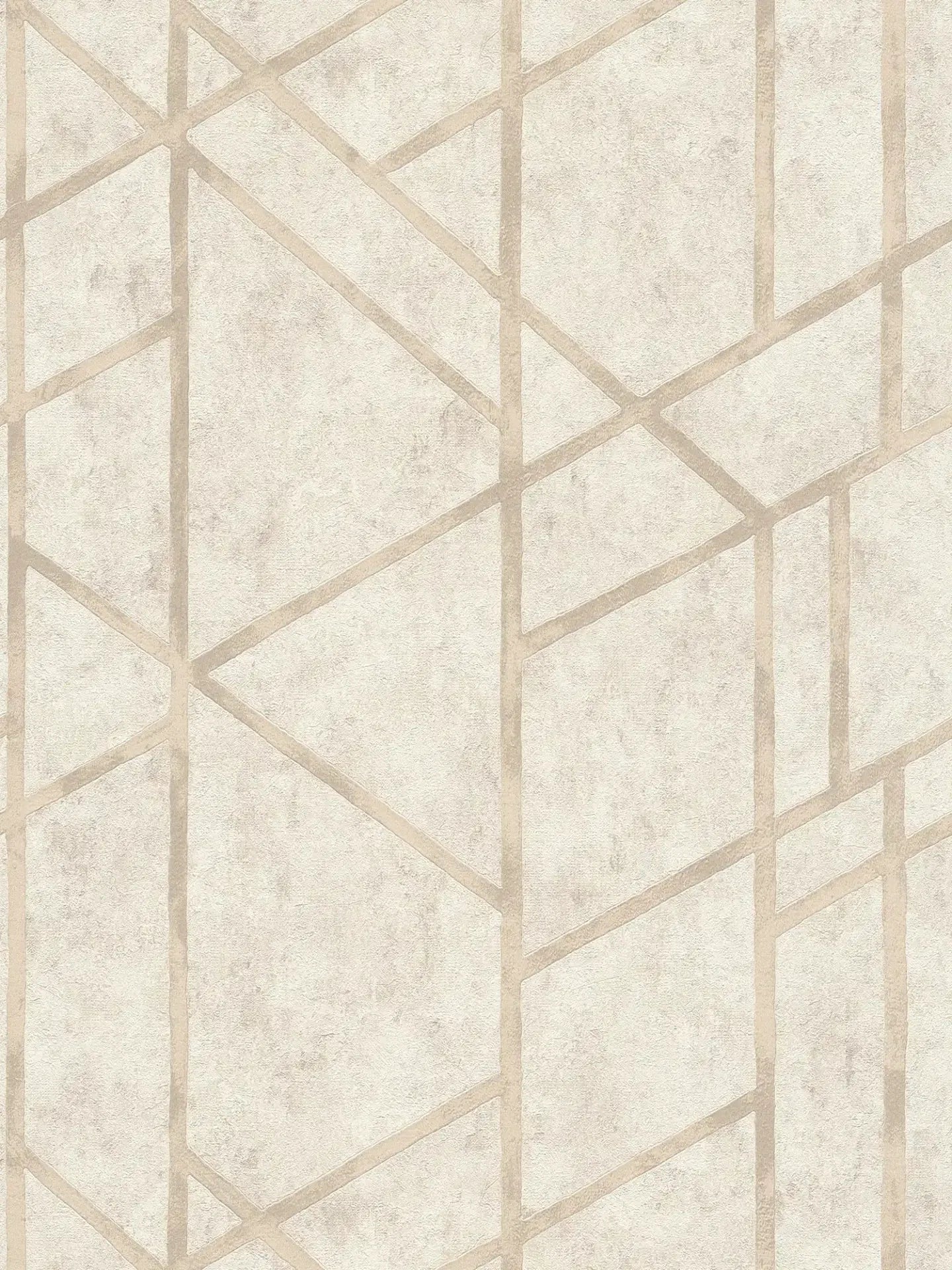 Geo Concrete Wallpaper - Cream Metallic