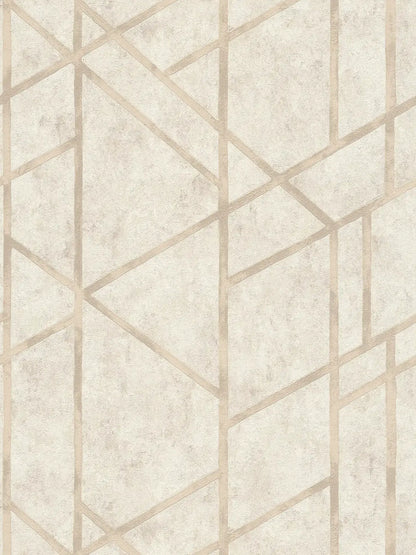 Geo Concrete Wallpaper - Cream Metallic