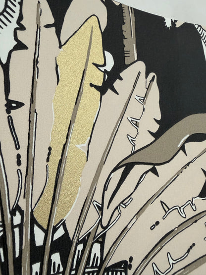 Evasion Jungle Vinyl Wallpaper - Black Gold - Last 40 Rolls