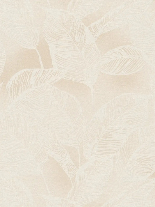 Banana Grove - Leaf Wallpaper - Beige
