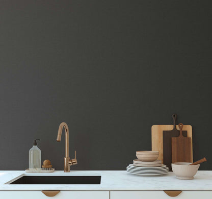 Retro Plain Chic Wallpaper - Black