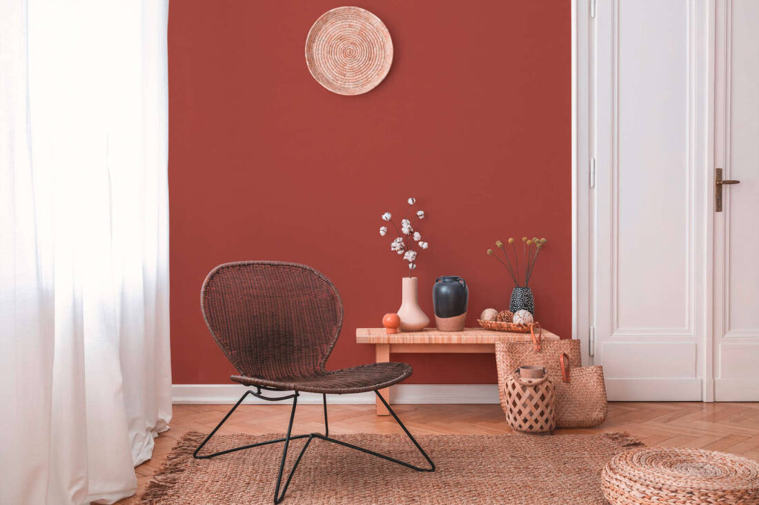 Retro Plain Chic Wallpaper - Red