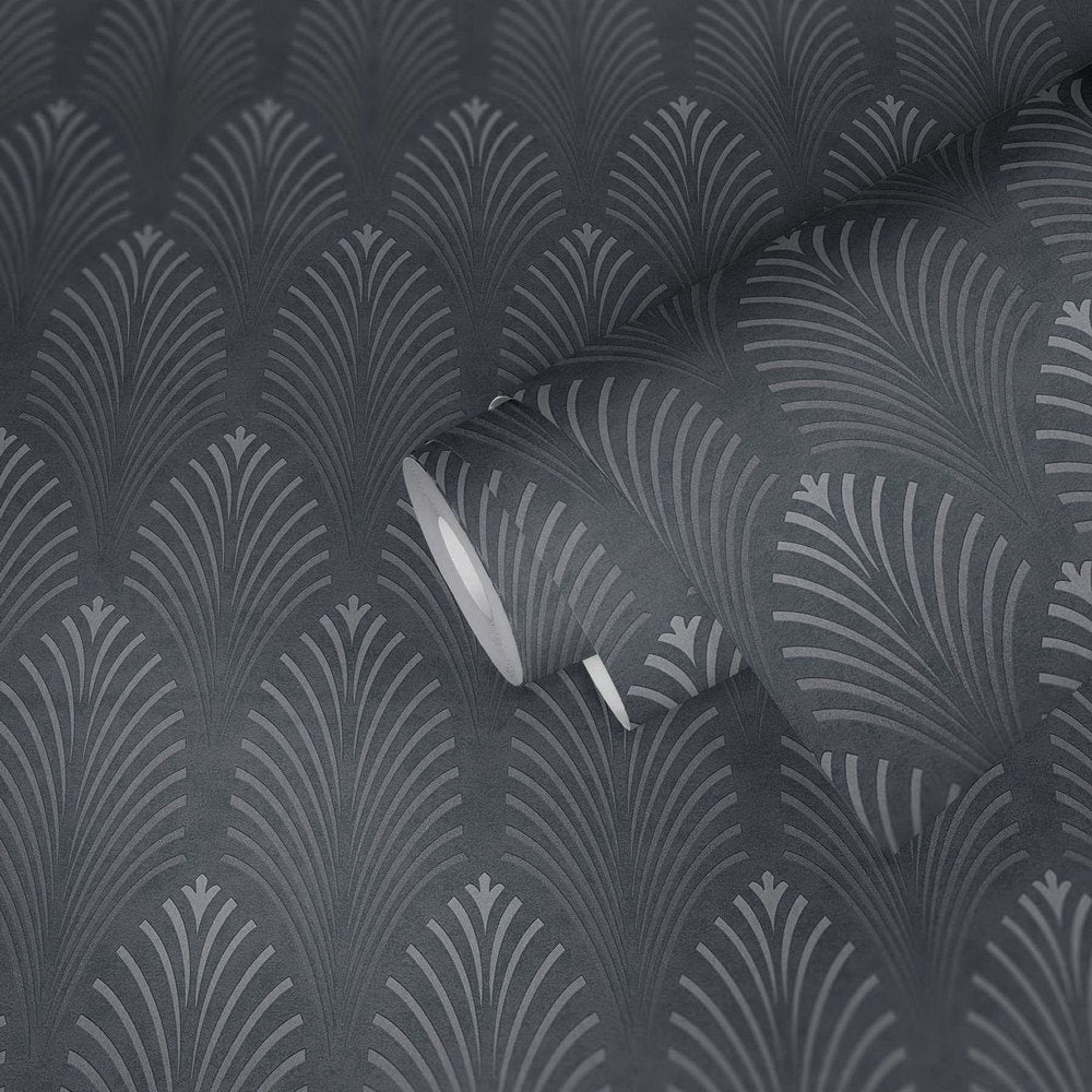 Pop Style Art Deco - Metallic Wallpaper - Grey - 48 Rolls due July 2026