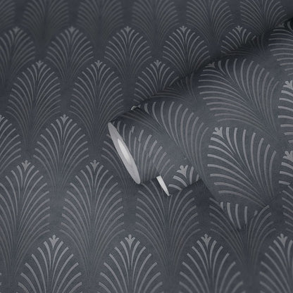 Pop Style Art Deco - Metallic Wallpaper - Grey - 48 Rolls due July 2026