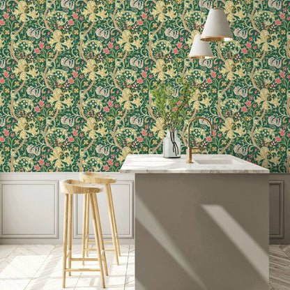 Lily Ogee Wallpaper - Ohpopsi - Forest Green