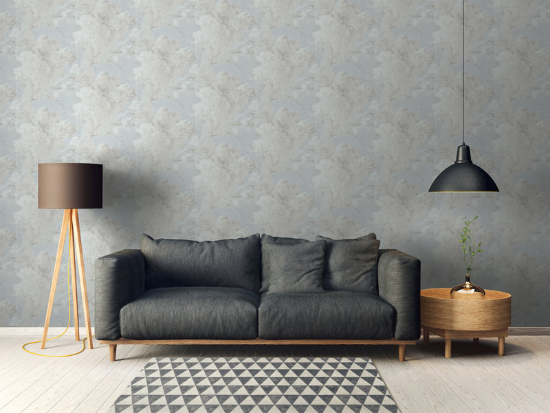 Fresco Clouds Wallpaper - Creme/White