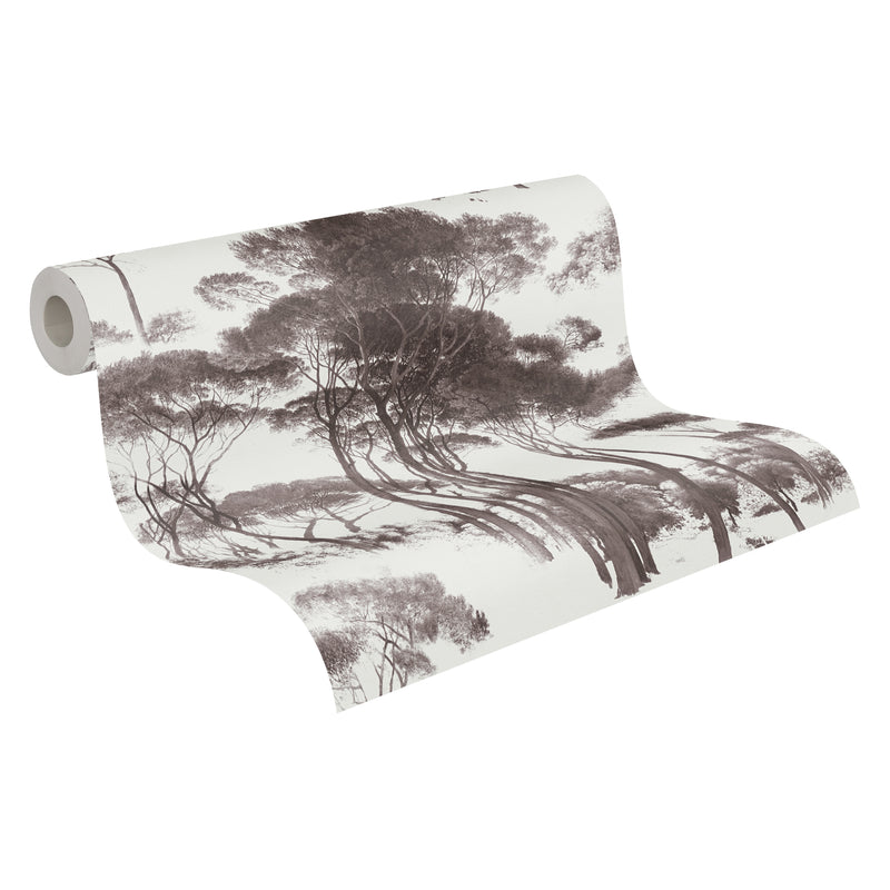 Tree Tops Wallpaper - Black/White