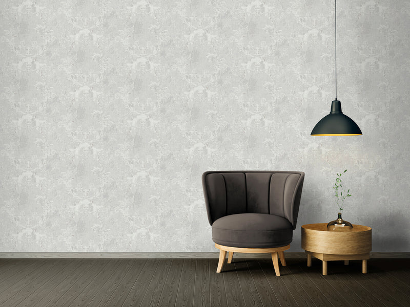 Old World Plaster Wallpaper - Grey/Silver
