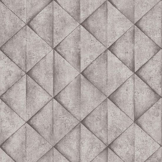 Sample - Geometric Concrete Wallpaper - Grey
