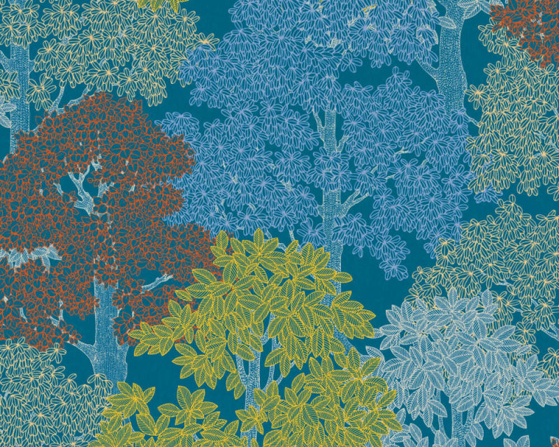 Colourful Forest Trees Wallpaper (Floral Impression Collection) - 6 Colours