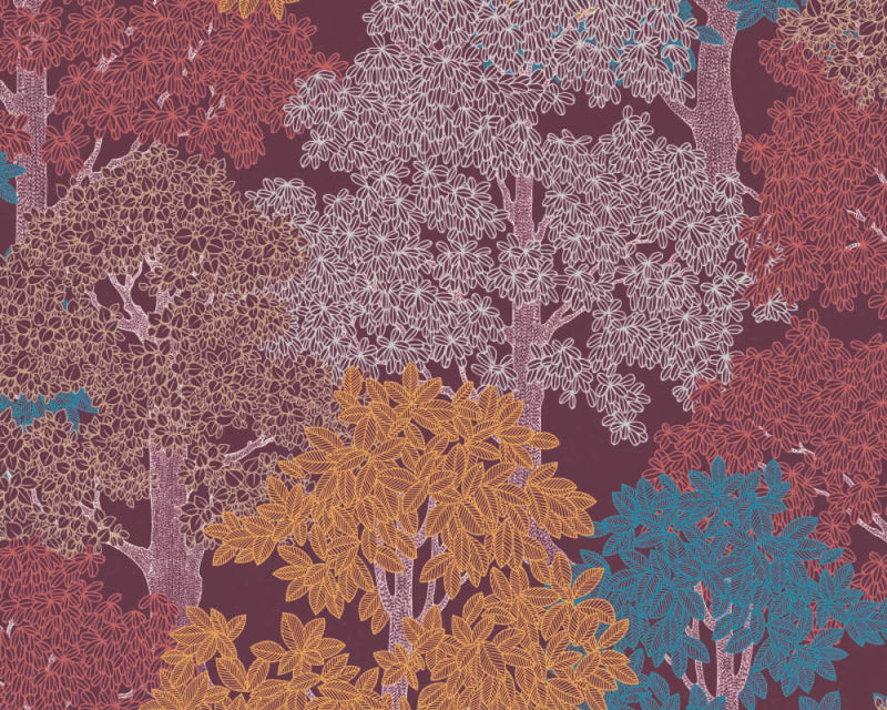 Colourful Forest Trees Wallpaper (Floral Impression Collection) - 6 Colours