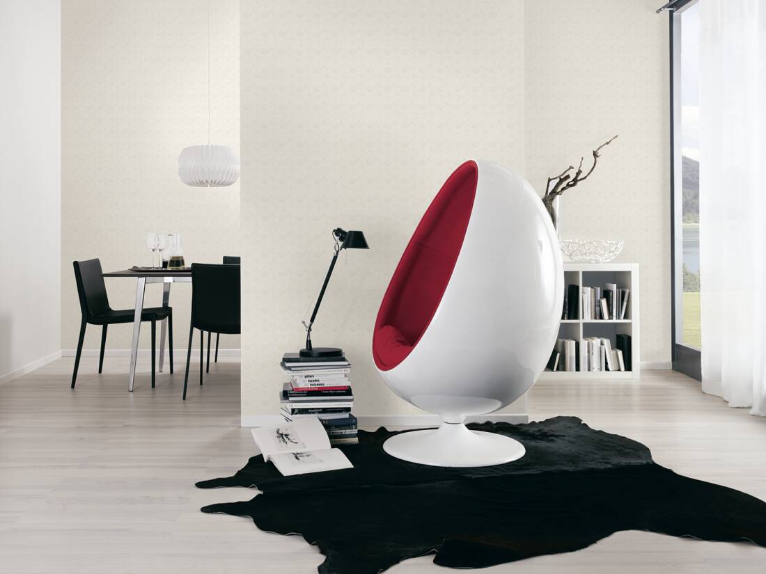Deco Fanfare Heavy Weight Wallpaper  - White