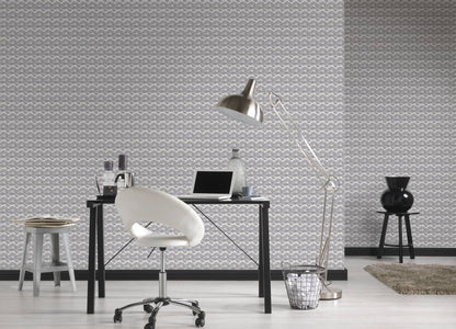 Deco Fanfare Heavy Weight Wallpaper - Black
