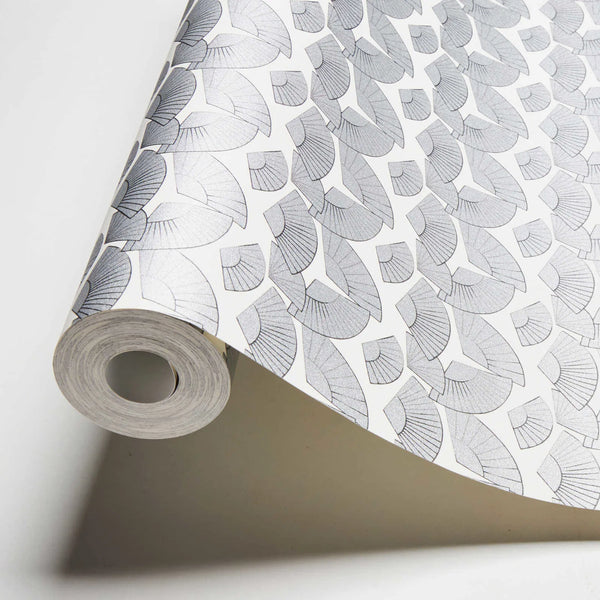 Sample - Deco Fanfare Metallic Wallpaper - Karl Lagerfeld - Black