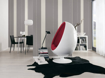 Rock Chic Stripes Heavy Weight Wallpaper - Dark Grey