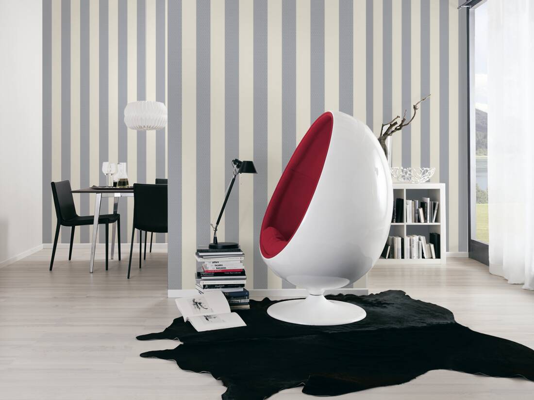 Timeless Stripes Heavy Weight Vinyl Wallpaper - Grey