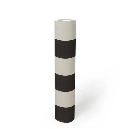 Timeless Stripes Heavy Weight Vinyl Wallpaper - Black and White - Discontinuing