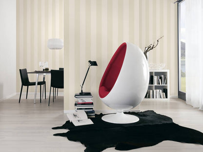 Timeless Stripes Heavy Weight Vinyl Wallpaper - Cream