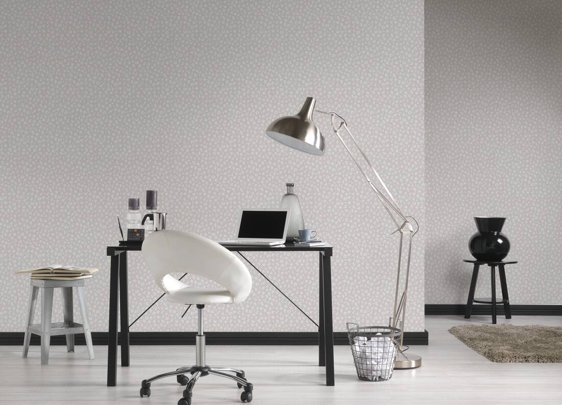 Leopard Alphabet Heavy Weight Wallpaper - Grey - Discontinuing