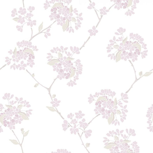 Korsbar Wallpaper - White/Pink - Discontinuing