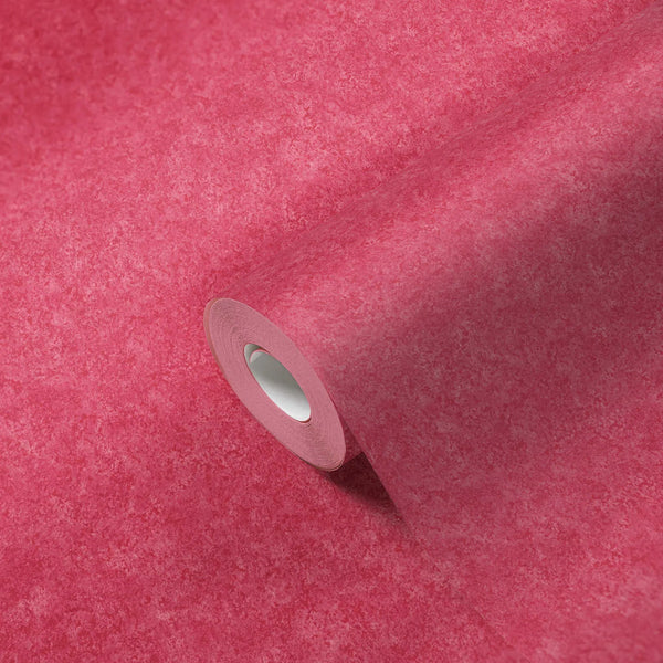 Sample - Soft Plain Plaster Wallpaper - Red