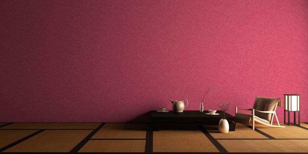 Soft Plain Plaster Wallpaper - Red