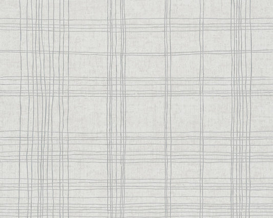 New York Threads Wallpaper - Metallic/White Grey - Discontinuing - BEST DEAL