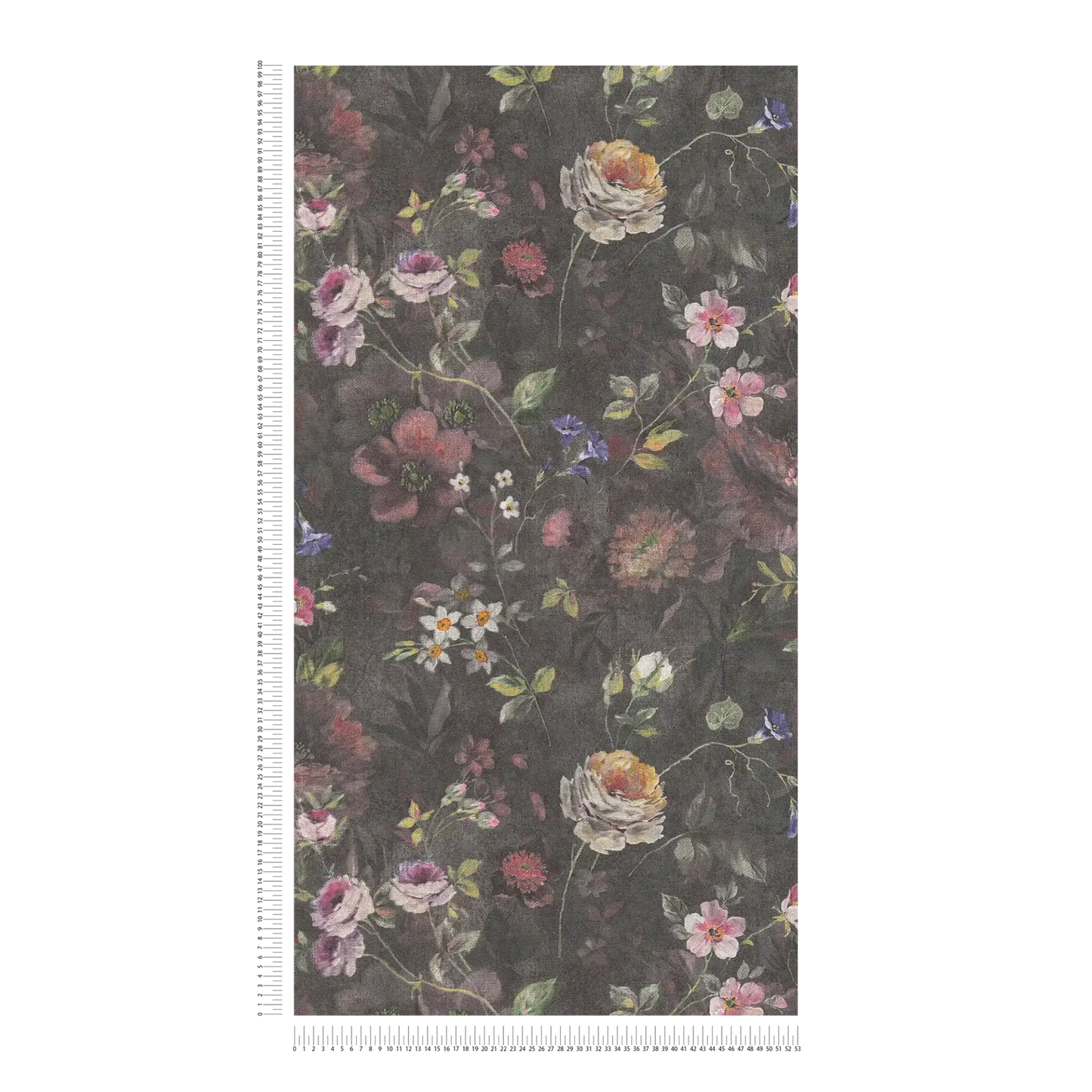 Secret Garden - Floral Wallpaper -  Black