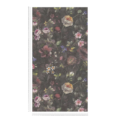 Secret Garden - Floral Wallpaper -  Black