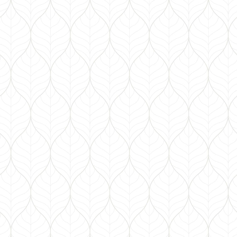 Sample - Blad Wallpaper - White/Silver