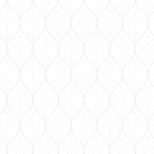 Blad Wallpaper - White/Silver - Discontinuing -38 Left