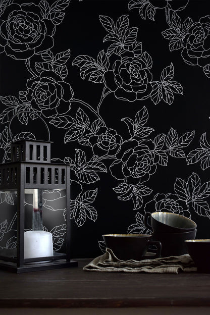 Inez Wallpaper - Black - Discontinuing