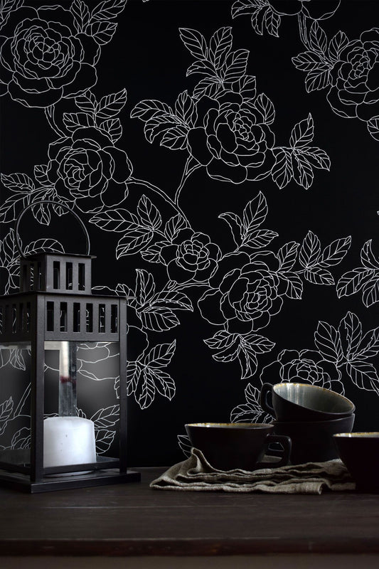Inez Wallpaper - Black - Discontinuing