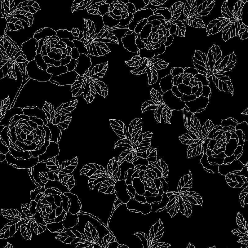 Sample - Inez Wallpaper - Black