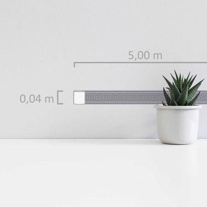 Graphic Meander Border - Grey - Self Adhesive