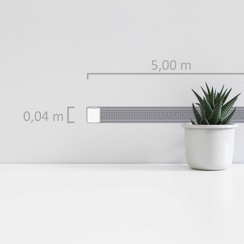 Graphic Meander Border - Grey - Self Adhesive